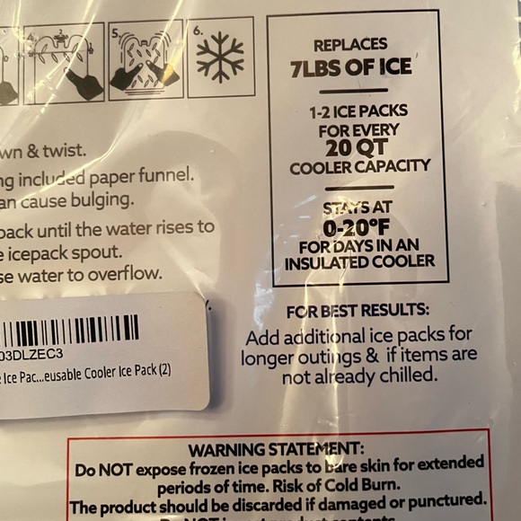 NEW Kona Large 2 Ice Packs Blue Ice 4lb Refreezable Reusable Cooler Packs NWT - Picture 9 of 13